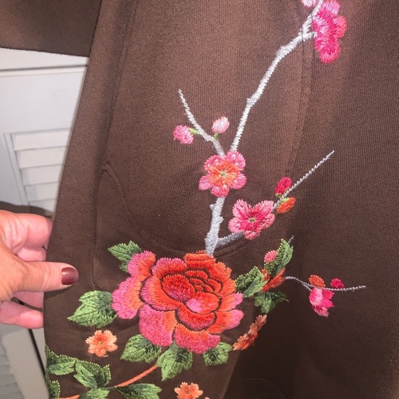 Johnny Was Jacket Boho Artesian brown floral embroidery - Picture 7 of 9